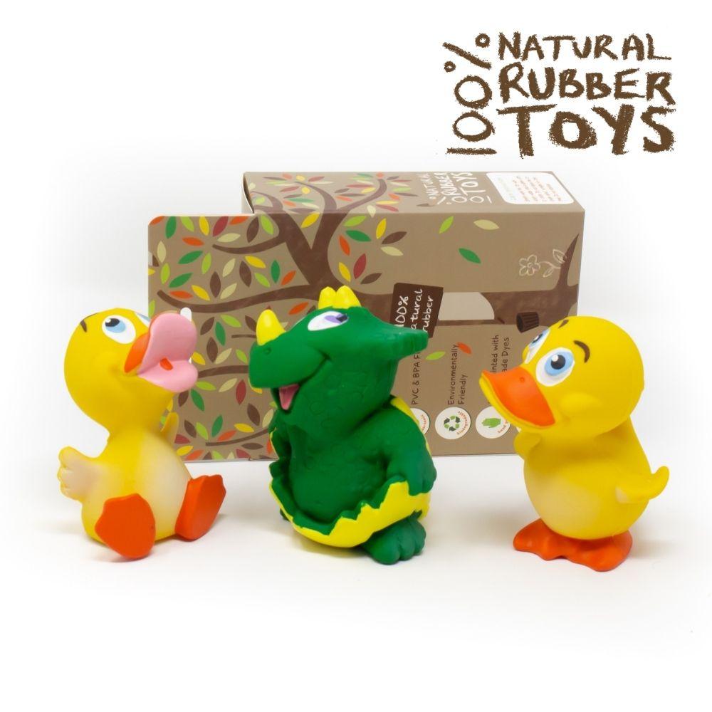 Dino Egg Baby Duck Set - Natural rubber Pet Toys