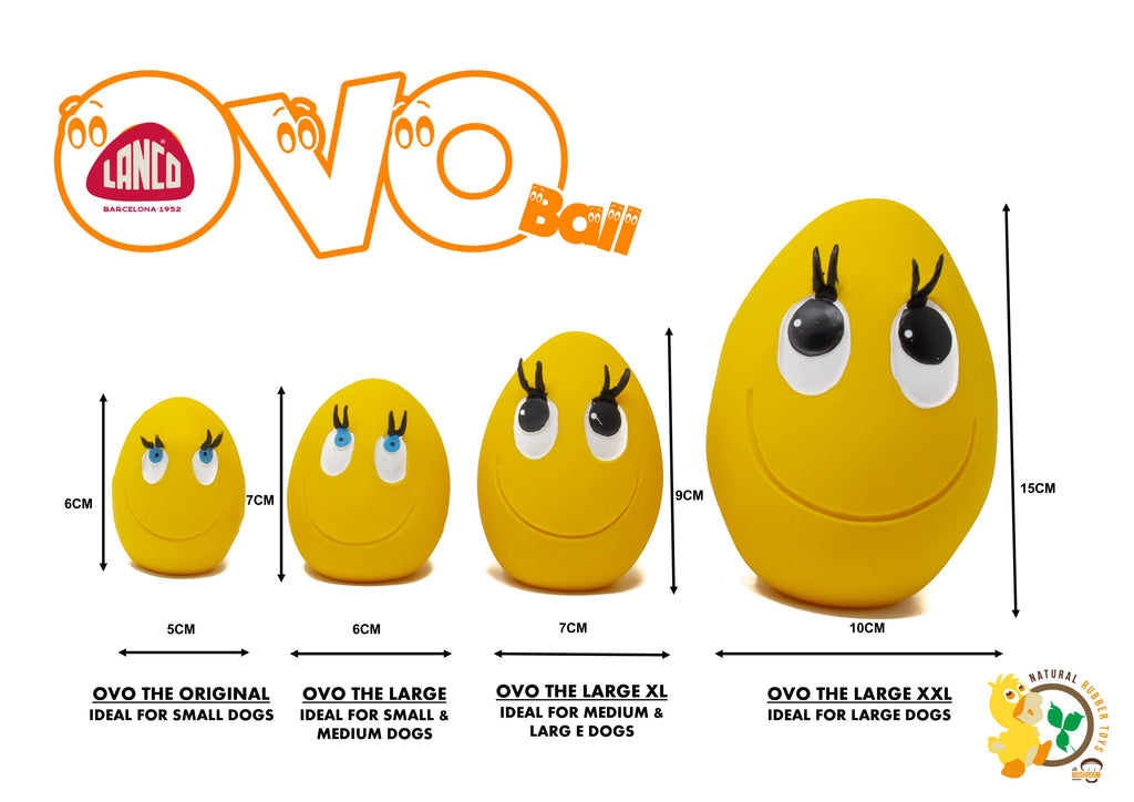 OVO the Egg Large 4 Set (mixed colours) - Natural rubber Pet Toys