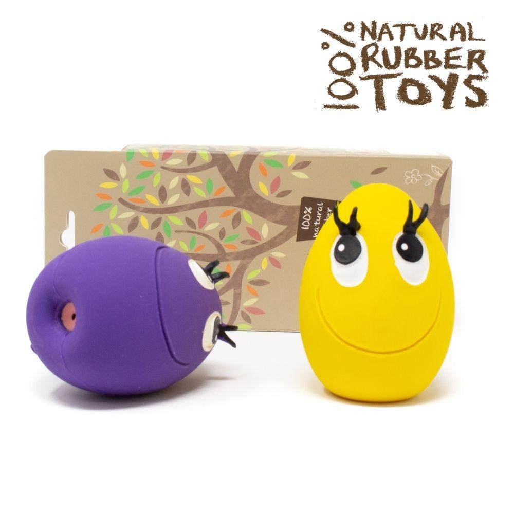 Purple And Yellow XL Ovo Egg - Natural rubber Pet Toys
