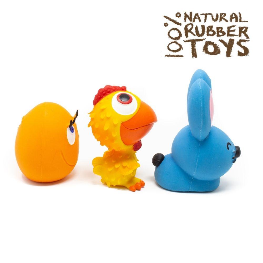 Bunny, chick and egg Dog Toys - Natural rubber Pet Toys