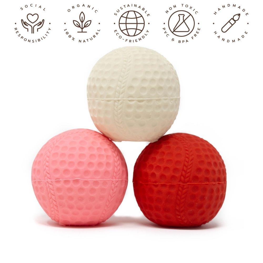 3 Ball coloured Pet Set - Natural rubber Pet Toys