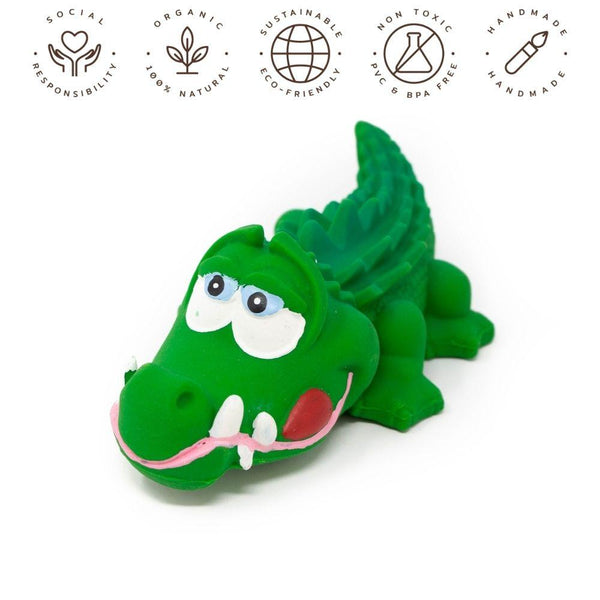 Crocodile Sensory Dog Toy Natural Rubber (Latex), Lead-Free & Medium