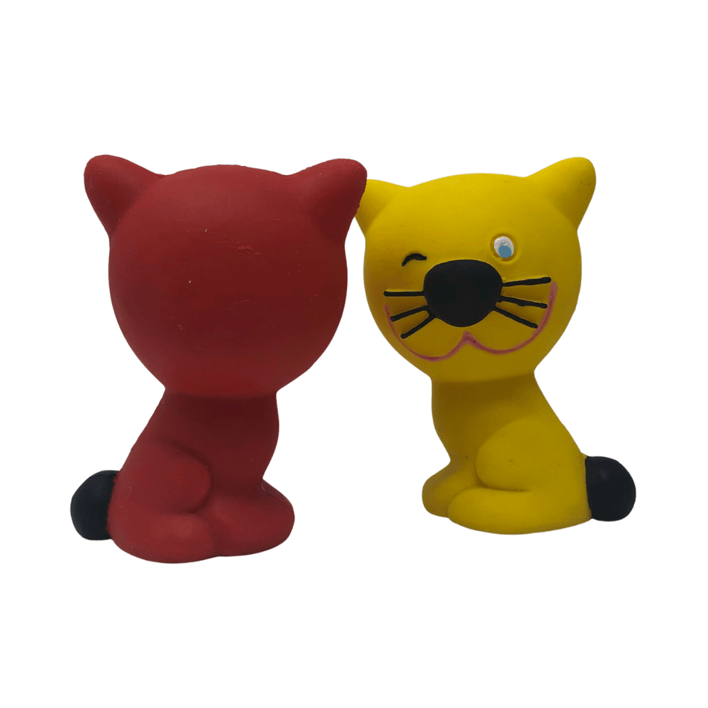 Red & Yellow Cat 2-Set Dog Toy - Natural rubber Pet Toys