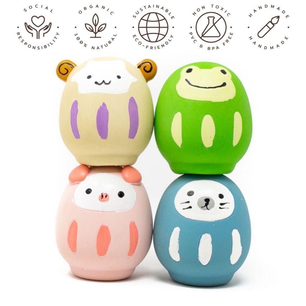 Sheep Frog Rabbit Pig Dog for Set Small dogs - Natural rubber Pet Toys