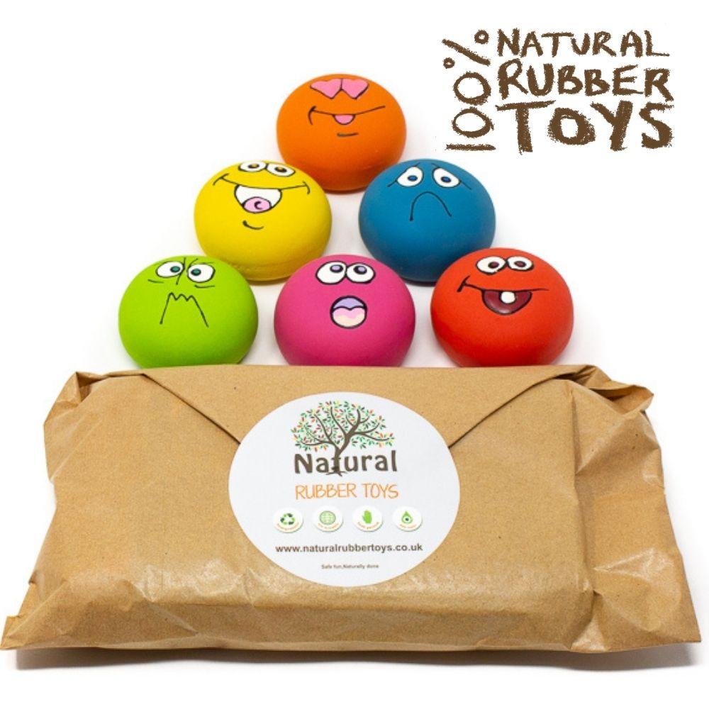 Smiley Dog Toys For Small Dogs - Natural rubber Pet Toys