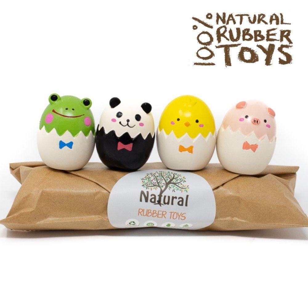 Frog Duck Pig Cat Set - Natural rubber Pet Toys